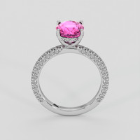 3.09 Ct. Pink Sapphire Ring, 18K White Gold 3
