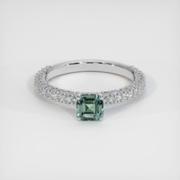 0.83 Ct. Sapphire Ring, 18K White Gold 1