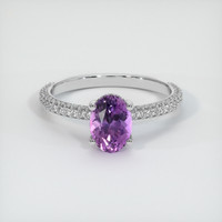 1.30 Ct. Sapphire Ring, 18K White Gold 1