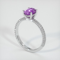 1.30 Ct. Sapphire Ring, 18K White Gold 2