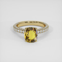 3.01 Ct. Yellowish Brown Sapphire Ring, 10K Yellow Gold 1