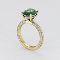 5.16 Ct. Bluish Green Sapphire Ring, 14K Yellow Gold 2