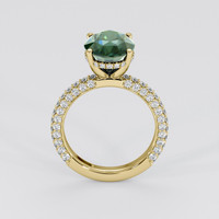 5.16 Ct. Bluish Green Sapphire Ring, 14K Yellow Gold 3