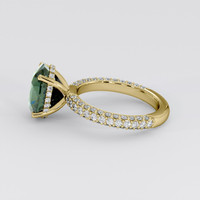 5.16 Ct. Bluish Green Sapphire Ring, 14K Yellow Gold 4