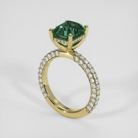 4.06 Ct. Bluish Green Sapphire Ring, 14K Yellow Gold 2