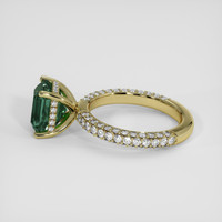 4.06 Ct. Bluish Green Sapphire Ring, 14K Yellow Gold 4
