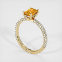 1.29 Ct. Yellowish Orange Sapphire Ring, 14K Yellow Gold 2
