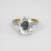11.12 Ct. White Sapphire Ring, 14K Yellow Gold 1