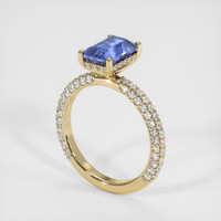 3.04 Ct. Blue Sapphire Ring, 18K Yellow Gold 2