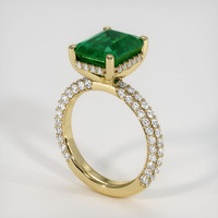 3.70 Ct. Emerald Ring, 18K Yellow Gold 2