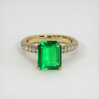 3.22 Ct. Emerald Ring, 18K Yellow Gold 1