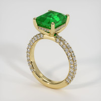 3.22 Ct. Emerald Ring, 18K Yellow Gold 2