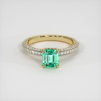 1.27 Ct. Emerald Ring, 18K Yellow Gold 1