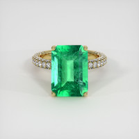 6.44 Ct. Emerald Ring, 18K Yellow Gold 1
