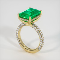 6.44 Ct. Emerald Ring, 18K Yellow Gold 2