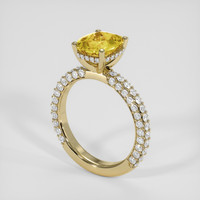 3.01 Ct. Yellowish Brown Sapphire Ring, 18K Yellow Gold 2
