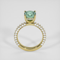 3.33 Ct. Bluish Green Sapphire Ring, 18K Yellow Gold 3