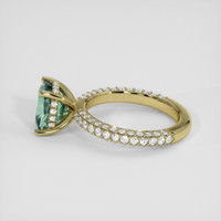 3.33 Ct. Bluish Green Sapphire Ring, 18K Yellow Gold 4