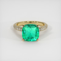 3.38 Ct. Emerald Ring, 18K Yellow Gold 1