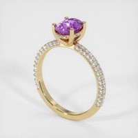 1.30 Ct. Purple Sapphire Ring, 18K Yellow Gold 2