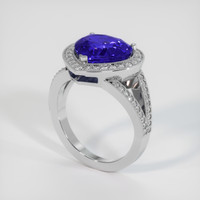 6.00 Ct. Blue Sapphire Ring, 10K White Gold 2