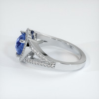 2.03 Ct. Blue Sapphire Ring, 14K White Gold 4