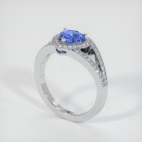 2.00 Ct. Sapphire Ring, 14K White Gold 2