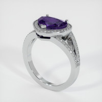 2.05 Ct. Purple Sapphire Ring, 14K White Gold 2