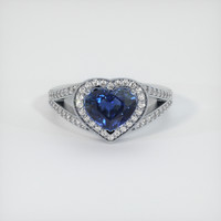 1.92 Ct. Blue Sapphire Ring, 18K White Gold 1