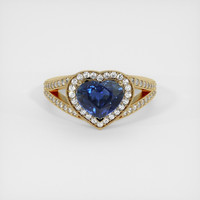 1.92 Ct. Blue Sapphire Ring, 14K Yellow Gold 1