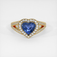 2.03 Ct. Blue Sapphire Ring, 14K Yellow Gold 1