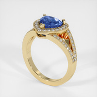 2.03 Ct. Blue Sapphire Ring, 14K Yellow Gold 2