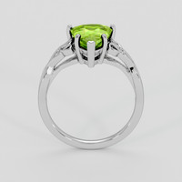 2.11 Ct. Green (Lime Green) Peridot Ring, Platinum 950 3
