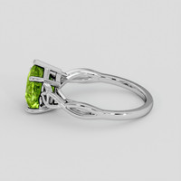 2.11 Ct. Green (Lime Green) Peridot Ring, Platinum 950 4