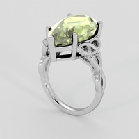 8.09 Ct. Green Prasiolite Ring, Platinum 950 2