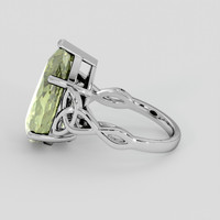 8.09 Ct. Green Prasiolite Ring, Platinum 950 4