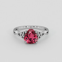 2.06 Ct. Pinkish Red Rubellite Tourmaline Ring, Platinum 950 1