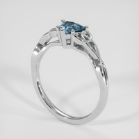 0.73 Ct. Greenish Blue Sapphire Ring, Platinum 950 2