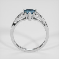 0.73 Ct. Greenish Blue Sapphire Ring, Platinum 950 3