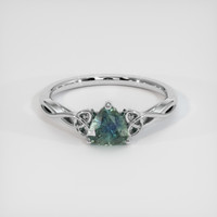 0.92 Ct. Bluish Green Sapphire Ring, Platinum 950 1