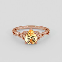 1.30 Ct. Peach Sapphire Ring, 14K Rose Gold 1