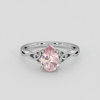 1.36 Ct. Padparadscha Sapphire Ring, Silver 1