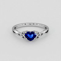 1.18 Ct. Blue Sapphire Ring, 10K White Gold 1