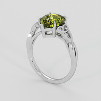 2.29 Ct. Yellowish Green Sphene (Titanite) Ring, 10K White Gold 2