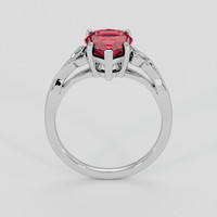 2.06 Ct. Pinkish Red Rubellite Tourmaline Ring, 14K White Gold 3