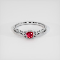 0.38 Ct. Ruby Ring, 14K White Gold 1