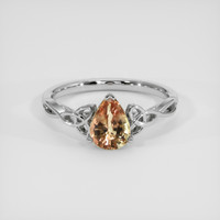 1.27 Ct. Padparadscha Sapphire Ring, 14K White Gold 1