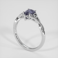 0.88 Ct. Bluish Purple Sapphire Ring, 14K White Gold 2