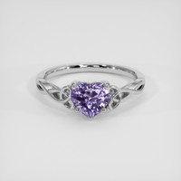 1.45 Ct. Pinkish Purple Sapphire Ring, 14K White Gold 1