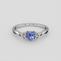 0.75 Ct. Bluish Purple Sapphire Ring, 14K White Gold 1